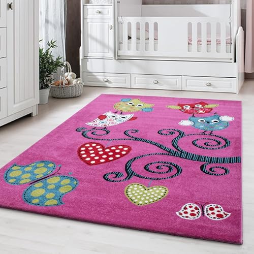Carpetsale24 Kinderteppich Eule Violett 120x170 cm – Rechteckiger Teppich fürs Kinderzimmer – Weich & Allergikerfreundlich – Ideal als Spielteppich für Mädchen Carpetsale24 Kinderteppich Eule Violett 120x170 cm – Rechteckiger Teppich fürs Kinderzimmer – Weich & Allergikerfreundlich – Ideal als Spielteppich für Mädchen von Carpetsale24