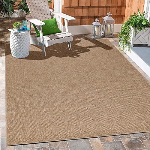 Carpetsale24 Küchenteppich Waschbar Flachgewebe Sisal Optik Indoor Teppich Naturfarben 200 x 290 cm - Outdoor Teppich Wetterfest Vintage Design Balkon Teppich Wasserfest - Waschbarer Teppich 200x300 von Carpetsale24