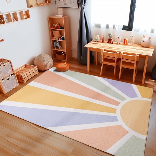 Carpetsale24 Kinderteppich Sonnen Muster Jungen und Mädchen Babyzimmer Teppich Kinderzimmer Bunt Teppich, Maße:140 x 200 cm, Farbe:Multi Carpetsale24 Kinderteppich Sonnen Muster Jungen und Mädchen Babyzimmer Teppich Kinderzimmer Bunt Teppich, Maße:140 x 200 cm, Farbe:Multi von Carpetsale24