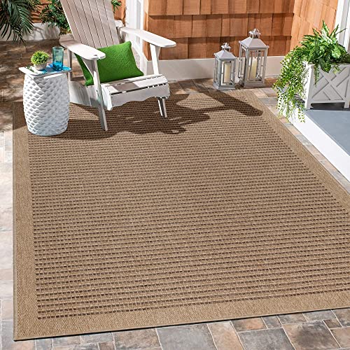 Carpetsale24 Küchenteppich Waschbar Flachgewebe Indoor Küchenläufer Waschbar Teppich Naturfarbe 80 x 250 cm - Outdoor Teppich Wetterfest Vintage Design Balkon Teppich Wasserfest Terasse Garten Camping von Carpetsale24