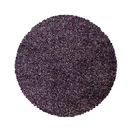 Carpetsale24 Runder Hochflor Teppich Ø 120 cm Lila – Shaggy Langflor, Meliert, Flauschig & Pflegeleicht – Für Schlafzimmer, Kinderzimmer oder Leseecke Carpetsale24 Runder Hochflor Teppich Ø 120 cm Lila – Shaggy Langflor, Meliert, Flauschig & Pflegeleicht – Für Schlafzimmer, Kinderzimmer oder Leseecke von Carpetsale24