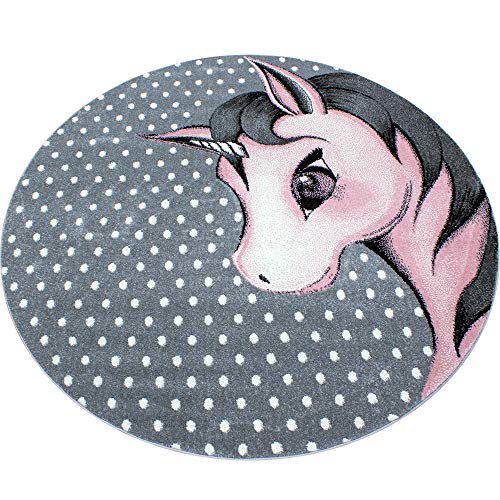 Carpetsale24 Runder Kinderteppich Einhornmotiv Ø160 cm – Großer Spielteppich für Mädchen – Hautsympathisch & Traumhaft Carpetsale24 Runder Kinderteppich Einhornmotiv Ø160 cm – Großer Spielteppich für Mädchen – Hautsympathisch & Traumhaft von Carpetsale24