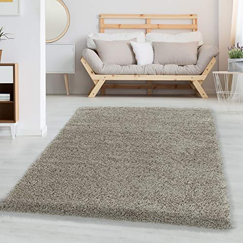 Carpetsale24 Shaggy Hochflor Teppich Läufer Flur 80 x 150 cm Natur Modern - Teppich Flauschig, Extra Weich & Pflegeleicht - Ideal als Bettvorleger für Schlafzimmer, Küchenläufer oder Wohnzimmer von Carpetsale24