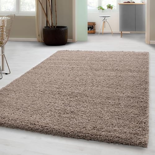 Carpetsale24 Shaggy Hochflor Teppich Läufer Flur 80 x 250 cm Beige Modern - Teppich Flauschig, Extra Weich & Pflegeleicht - Ideal als Bettvorleger für Schlafzimmer, Küchenläufer oder Wohnzimmer von Carpetsale24