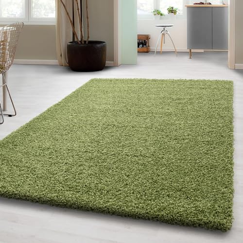 Carpetsale24 Shaggy Hochflor Teppich Wohnzimmer 140 x 200 cm Grün - Moderner, Flauschiger Langflor Teppich – Weicher Carpet für Schlafzimmer, Esszimmer & als stilvoller Küchenteppich Carpetsale24 Shaggy Hochflor Teppich Wohnzimmer 140 x 200 cm Grün - Moderner, Flauschiger Langflor Teppich – Weicher Carpet für Schlafzimmer, Esszimmer & als stilvoller Küchenteppich von Carpetsale24