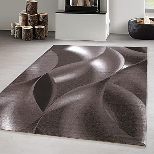 Carpetsale24 Teppich Wohnzimmer Abstrakten Wellen Mustern Braun Meliert 120 x 170 cm - Kurzflor Teppich Schlafzimmer Pflegeleicht und Extra Weich - Teppich für Küche Esszimmer Kinderzimmer Rechteckig Carpetsale24 Teppich Wohnzimmer Abstrakten Wellen Mustern Braun Meliert 120 x 170 cm - Kurzflor Teppich Schlafzimmer Pflegeleicht und Extra Weich - Teppich für Küche Esszimmer Kinderzimmer Rechteckig von Carpetsale24