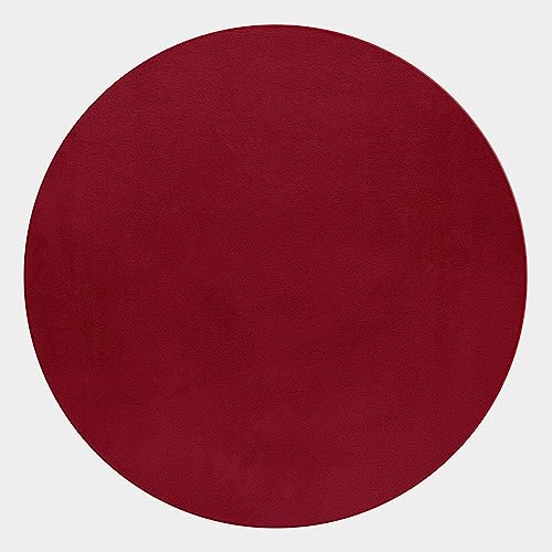 Carpetsale24 Teppich Wohnzimmer Einfarbig Modern Design 120 cm Rund Rot - Hochflor Teppich Schlafzimmer Extra Weich und Flauschig - Rund Teppich für Jugendzimmer Esszimmer Küche von Carpetsale24