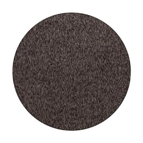 Carpetsale24 Teppich Wohnzimmer Einfarbig Schlingenflor Cut-Loop Teppich Braun 120 cm Rund - Kurzflor Schlingenteppich Meliert Design Flachgewebe Extra Weicher Teppich für Schlafzimmer Küche Esszimmer von Carpetsale24