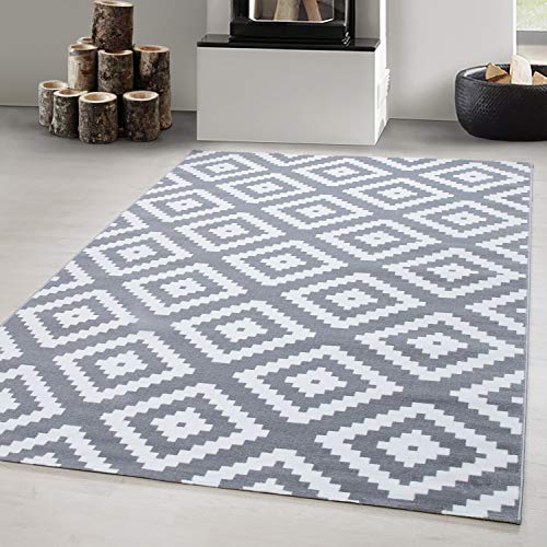 Carpetsale24 Teppich Wohnzimmer Rauten Design Grau Meliert 280 x 370 cm - Kurzflor Teppich Schlafzimmer Geometrisch Pflegeleicht und Extra Weich - Teppich für Küche Esszimmer Kinderzimmer Rechteckig Carpetsale24 Teppich Wohnzimmer Rauten Design Grau Meliert 280 x 370 cm - Kurzflor Teppich Schlafzimmer Geometrisch Pflegeleicht und Extra Weich - Teppich für Küche Esszimmer Kinderzimmer Rechteckig von Carpetsale24
