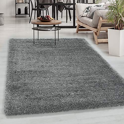 Carpetsale24 Shaggy Hochflor Teppich Hellgrau 120x170 cm Extra Weich & Waschbar - Jute Rückseite für Fußbodenheizung, Einfarbig & Flauschig für Wohnzimmer & Schlafzimmer Carpetsale24 Shaggy Hochflor Teppich Hellgrau 120x170 cm Extra Weich & Waschbar - Jute Rückseite für Fußbodenheizung, Einfarbig & Flauschig für Wohnzimmer & Schlafzimmer von Carpetsale24