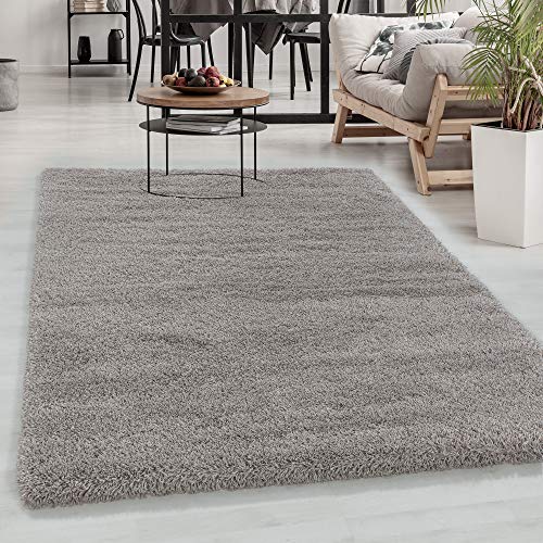 Carpetsale24 Teppich Wohnzimmer Shaggy 50 mm Florhöhe 240 x 340 cm Beige - Hochflor Teppich Schlafzimmer Einfarbig Design Extra Weich und Moderne - Langflor Flauschiger Teppich Küche Esszimmer von Carpetsale24