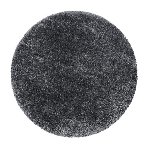 Carpetsale24 Teppich Wohnzimmer Shaggy Einfarbig Design 120 cm Rund Grau - Hochflor Teppich Schlafzimmer Luxuriöse Kuschelig und Super Weich Langflor 50 mm Florhöhe - Flauschiger Teppich Runder Carpetsale24 Teppich Wohnzimmer Shaggy Einfarbig Design 120 cm Rund Grau - Hochflor Teppich Schlafzimmer Luxuriöse Kuschelig und Super Weich Langflor 50 mm Florhöhe - Flauschiger Teppich Runder von Carpetsale24