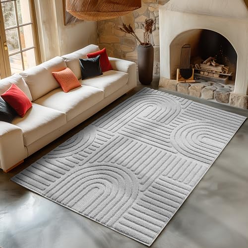 Carpetsale24 Teppich 200x290 cm Grau, Hochflor Wohnzimmer Teppich, Weich & Flauschig, Skandinavisch Boho Stil, Langflor Shaggy, Pflegeleicht, Jute Rückseite Carpetsale24 Teppich 200x290 cm Grau, Hochflor Wohnzimmer Teppich, Weich & Flauschig, Skandinavisch Boho Stil, Langflor Shaggy, Pflegeleicht, Jute Rückseite von Carpetsale24