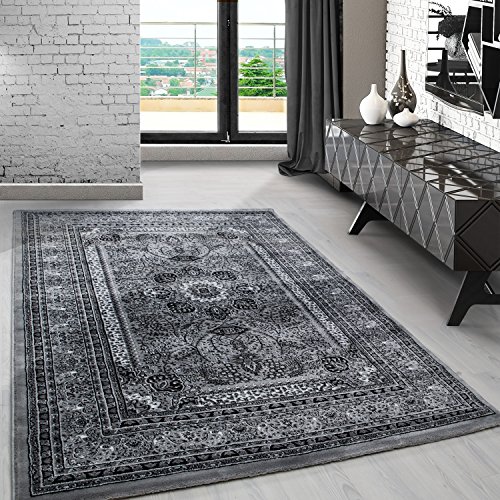 Carpetsale24 Orient Teppich 240x340 cm Grau, Klassisches Wohntextil im Landhausstil, Strapazierfähig & stilvoll für großzügige Räume oder Wohnlandschaften von Carpetsale24