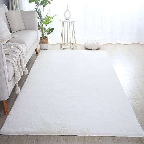 Carpetsale24 Teppich Wohnzimmer Einfarbig Modern Design 60 x 110 cm Creme - Hochflor Teppich Schlafzimmer Extra Weich und Flauschig - Läufer Teppich für Jugendzimmer Esszimmer Küche von Carpetsale24