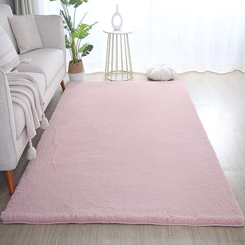 Carpetsale24 Teppich Wohnzimmer Einfarbig Modern Design 240 x 340 cm Rosa - Hochflor Teppich Schlafzimmer Extra Weich und Flauschig - Rechteckig Teppich für Jugendzimmer Esszimmer Küche von Carpetsale24