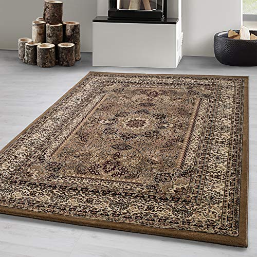 Carpetsale24 Teppich Wohnzimmer Traditioneller Orientalisch Design Beige 200 x 290 cm - Kurzflor Teppich Schlafzimmer Floral Ornament Stil Weich Pflegeleicht - Vintage Teppich Orientalisch Muster von Carpetsale24