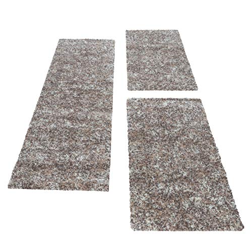 Carpettex Bettumrandung Schlafzimmer 3teilig Shaggy Teppich Hochflor Läuferset Einfarbig Beige Meliert Bettset:2 mal 80x150 + 1 mal 80x250 - Bettvorleger Schlafzimmer Weich Bettumrandung Teppich Set Carpettex Bettumrandung Schlafzimmer 3teilig Shaggy Teppich Hochflor Läuferset Einfarbig Beige Meliert Bettset:2 mal 80x150 + 1 mal 80x250 - Bettvorleger Schlafzimmer Weich Bettumrandung Teppich Set von Carpettex Teppich