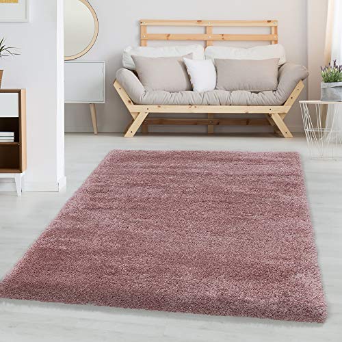 Carpettex Hochflor Teppich - Wohnzimmer Shaggy Flokati Modern Einfarbig 80 x 150 cm - Flur Läufer Rosa - Bettvorleger Schlafzimmer Weich Flauschig Waschbar Küchenläufer Carpettex Hochflor Teppich - Wohnzimmer Shaggy Flokati Modern Einfarbig 80 x 150 cm - Flur Läufer Rosa - Bettvorleger Schlafzimmer Weich Flauschig Waschbar Küchenläufer von Carpettex Teppich