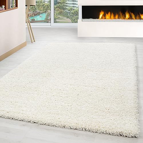 Carpettex Hochflor Teppich Wohnzimmer Shaggy Flokati Teppich Modern Einfarbig 100 x 200 cm Flur Teppich Läufer Creme - Teppich Bettvorleger Schlafzimmer Weich Flauschig Waschbar Küchenläufer von Carpettex Teppich