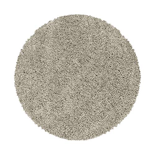 Carpettex Hochflor Teppich Wohnzimmer Shaggy Flokati Teppich Modern Einfarbig 160 cm Rund Flur Teppich Läufer Natur - Teppich Bettvorleger Schlafzimmer Weich Flauschig Waschbar Küchenläufer von Carpettex Teppich