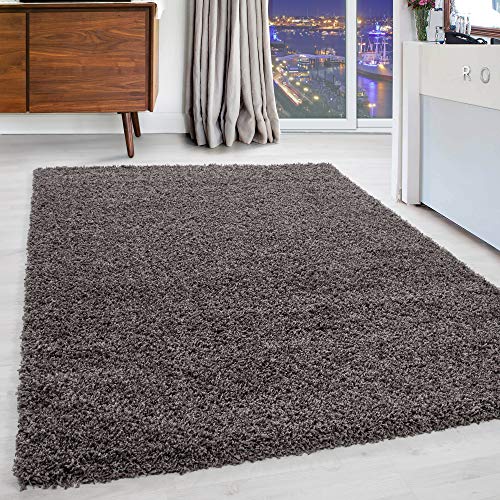 Carpettex Hochflor Teppich Wohnzimmer Shaggy Flokati Teppich Modern Einfarbig 160 x 230 cm Taupe - Teppich Schlafzimmer Weich Flauschig Waschbar Teppich Küche Esszimmer - Langflor Teppiche von Carpettex Teppich