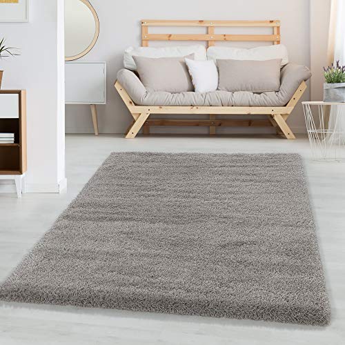 Carpettex Hochflor Teppich Wohnzimmer Shaggy Flokati Teppich Modern Einfarbig 200 x 290 cm Beige - Teppich Schlafzimmer Weich Flauschig Waschbar Teppich Küche Esszimmer - Langflor Teppiche von Carpettex Teppich