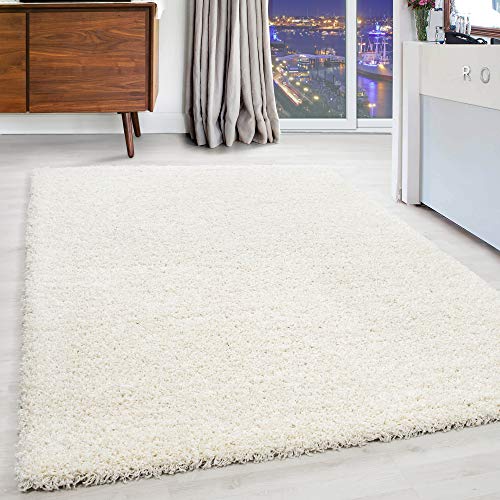 Carpettex Hochflor Teppich Wohnzimmer Shaggy Flokati Teppich Modern Einfarbig 200 x 290 cm Creme - Teppich Schlafzimmer Weich Flauschig Waschbar Teppich Küche Esszimmer - Langflor Teppiche von Carpettex Teppich