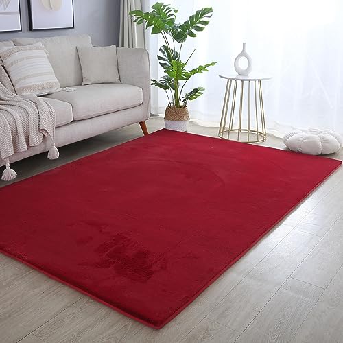 Carpettex Hochflor Teppich Wohnzimmer Shaggy Flokati Teppich Modern Einfarbig 240 x 340 cm Rot - Teppich Schlafzimmer Weich Flauschig Waschbar Teppich Küche Esszimmer - Langflor Teppiche Carpettex Hochflor Teppich Wohnzimmer Shaggy Flokati Teppich Modern Einfarbig 240 x 340 cm Rot - Teppich Schlafzimmer Weich Flauschig Waschbar Teppich Küche Esszimmer - Langflor Teppiche von Carpettex Teppich