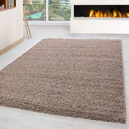 Carpettex Hochflor Teppich Wohnzimmer Shaggy Flokati Teppich Modern Einfarbig 300 x 400 cm Flur Teppich Läufer Beige - Teppich Bettvorleger Schlafzimmer Weich Flauschig Waschbar Küchenläufer von Carpettex Teppich