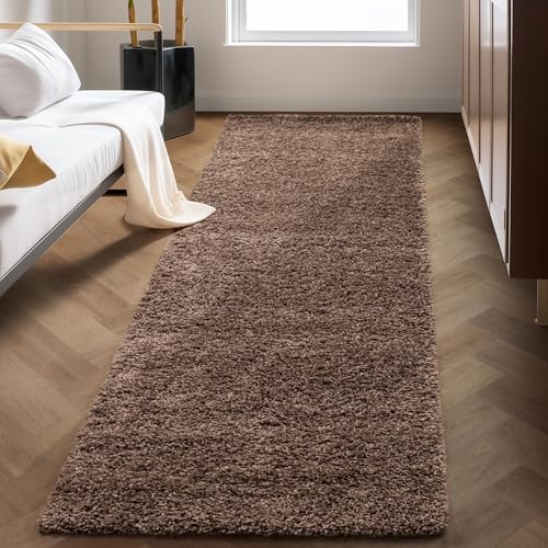 Carpettex Shaggy-Teppich, Hochflor, Wohnzimmer, Florhöhe 3 cm, einfarbig, Taupe, 80 x 250 cm Carpettex Shaggy-Teppich, Hochflor, Wohnzimmer, Florhöhe 3 cm, einfarbig, Taupe, 80 x 250 cm von Carpettex Teppich