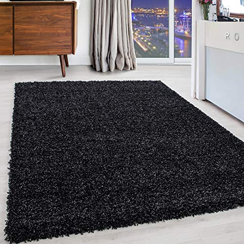 Carpettex Hochflor Teppich Wohnzimmer Shaggy Flokati Teppich Modern Einfarbig Kleiner 60 x 110 cm Flur Teppich Läufer Anthrazit - Teppich Schlafzimmer Weich Flauschig Waschbar Küchenläufer von Carpettex Teppich