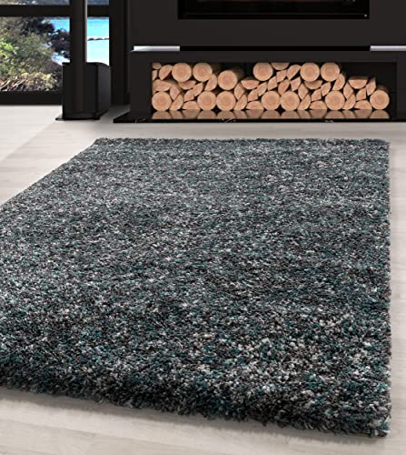 Carpettex Hochflor Teppich Wohnzimmer Shaggy Flokati Modern Meliert 120 x 170 cm Blau - Schlafzimmer Weich Flauschig Waschbar - Küche Esszimmer Langflor Carpettex Hochflor Teppich Wohnzimmer Shaggy Flokati Modern Meliert 120 x 170 cm Blau - Schlafzimmer Weich Flauschig Waschbar - Küche Esszimmer Langflor von Carpettex Teppich