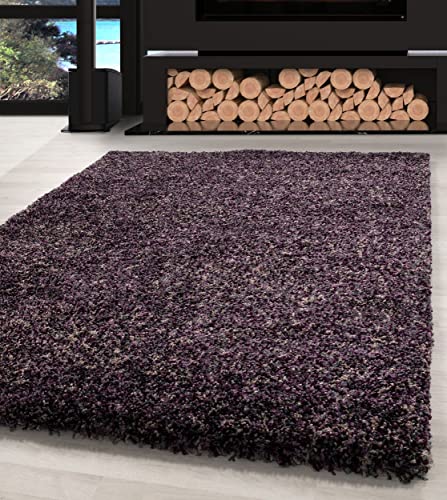 Carpettex Hochflor Teppich Wohnzimmer Shaggy Flokati Teppich Modern Meliert Design 160 x 230 cm Lila - Teppich Schlafzimmer Weich Flauschig Waschbar Teppich Küche Esszimmer - Langflor Teppiche von Carpettex Teppich