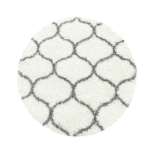 Carpettex Hochflor Teppich Wohnzimmer Shaggy Flokati Teppich Modern Skandinavisch Design 160 cm Rund Creme - Teppich Schlafzimmer Weich Flauschig Waschbar Teppich Küche Esszimmer - Langflor Teppiche von Carpettex Teppich