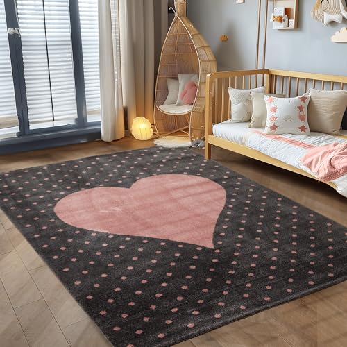 Kinderteppich Kinderzimmer Herz Design Kinder Teppich Babyzimmer Weicher Flor, Farbe: Pink, Größe: 80 x 150 cm Kinderteppich Kinderzimmer Herz Design Kinder Teppich Babyzimmer Weicher Flor, Farbe: Pink, Größe: 80 x 150 cm von Carpettex Teppich