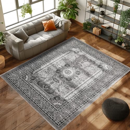 Carpettex Kurzflor Teppich Orientalisch Wohnzimmerteppich 300x400 Klassisch Optik Grau 300 x 400 cm - Orientteppich Vintage Teppich Schlafzimmer Weich Orientalischer Teppich Waschbar Küchenteppich Carpettex Kurzflor Teppich Orientalisch Wohnzimmerteppich 300x400 Klassisch Optik Grau 300 x 400 cm - Orientteppich Vintage Teppich Schlafzimmer Weich Orientalischer Teppich Waschbar Küchenteppich von Carpettex Teppich