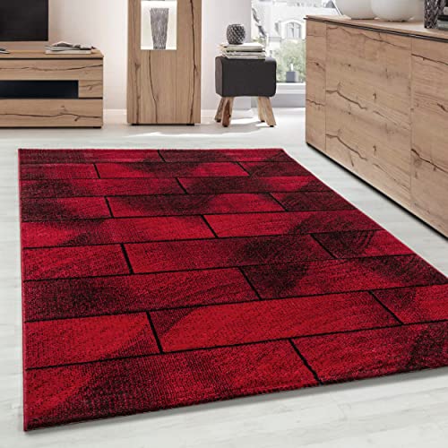 Carpettex Teppich Modern Geometrisches Design 200x290 cm Rot - Weicher, Waschbarer Teppich für Wohnzimmer, Schlafzimmer, Esszimmer & Co. von Carpettex Teppich