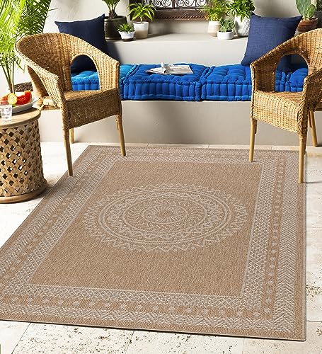 Carpettex Outdoor Teppich Wetterfest 80 x 150 cm Läufer, Sisal & Jute Optik, Beige - Ideal für Balkon, Garten, Terrasse, als Küchenläufer - Teppich Waschbar, Wasserfest, Pflegeleicht, Vintage Design Carpettex Outdoor Teppich Wetterfest 80 x 150 cm Läufer, Sisal & Jute Optik, Beige - Ideal für Balkon, Garten, Terrasse, als Küchenläufer - Teppich Waschbar, Wasserfest, Pflegeleicht, Vintage Design von Carpettex Teppich