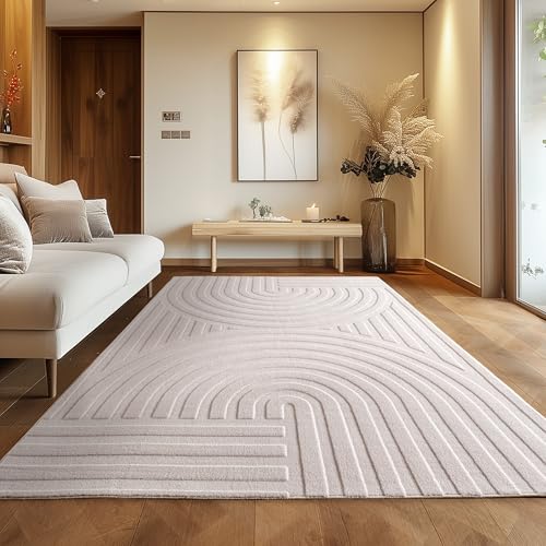 Carpettex Skandinavischer Boho Teppich Einfarbig Creme 240x340 cm, Deko Teppich, Weich & Pflegeleicht, 3D-Effekt, für Wohnzimmer und Schlafzimmer Carpettex Skandinavischer Boho Teppich Einfarbig Creme 240x340 cm, Deko Teppich, Weich & Pflegeleicht, 3D-Effekt, für Wohnzimmer und Schlafzimmer von Carpettex Teppich