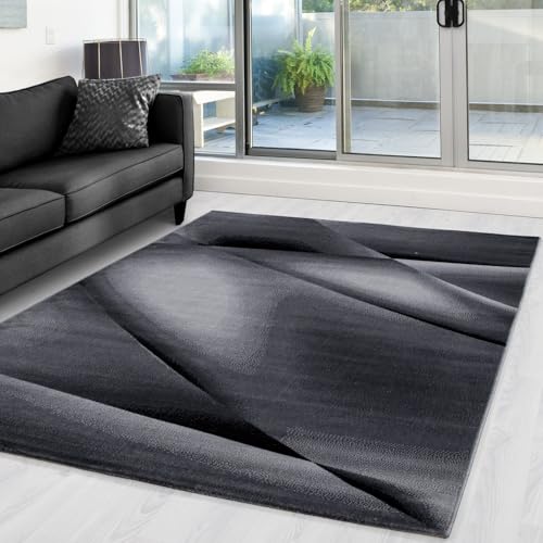 Carpettex Teppich Wohnzimmer Kurzflor 120 x 170 cm Modern Abstrakt Design Schwarz - Teppich Schlafzimmer Extra Weich Flauschig Waschbar Küchenteppich - Esszimmer Kinderzimmer Wohnzimmerteppich Carpettex Teppich Wohnzimmer Kurzflor 120 x 170 cm Modern Abstrakt Design Schwarz - Teppich Schlafzimmer Extra Weich Flauschig Waschbar Küchenteppich - Esszimmer Kinderzimmer Wohnzimmerteppich von Carpettex Teppich