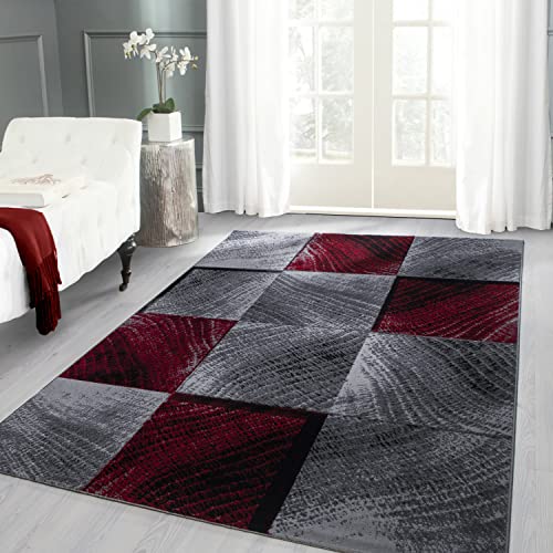 Carpettex Teppich Wohnzimmer Kurzflor 160 x 230 cm Rot Modern Kariert Design -Teppich Schlafzimmer Flauschig Extra Weich Waschbar Küchenteppich Teppich Esszimmer Kinderzimmer Wohnzimmerteppich Carpettex Teppich Wohnzimmer Kurzflor 160 x 230 cm Rot Modern Kariert Design -Teppich Schlafzimmer Flauschig Extra Weich Waschbar Küchenteppich Teppich Esszimmer Kinderzimmer Wohnzimmerteppich von Carpettex Teppich