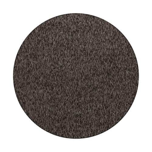 Carpettex Teppich Wohnzimmer Kurzflor Teppich Modern Einfarbig Design 120 cm Rund Teppich Braun - Küchenteppich Waschbar Extra Weich Flauschig - Teppich Schlafzimmer Kinderzimmer Esszimmer Flur von Carpettex Teppich