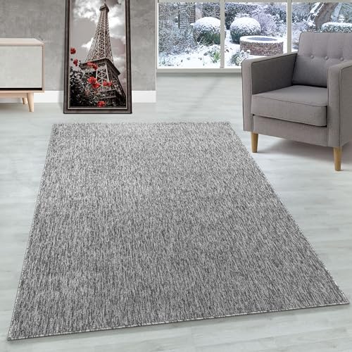 Carpettex Teppich Wohnzimmer Kurzflor Teppich Modern Einfarbig Design 120 x 170 cm Teppich Hellgrau - Küchenteppich Waschbar Extra Weich Flauschig - Teppich Schlafzimmer Kinderzimmer Esszimmer Flur von Carpettex Teppich