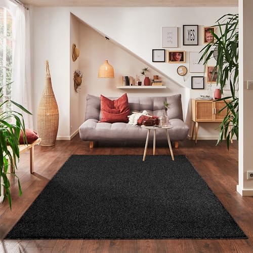Carpettex Teppich Wohnzimmerteppich, kurz, modern, Farbe und Größe wählbar, anthrazit, 200x290 cm von Carpettex Teppich