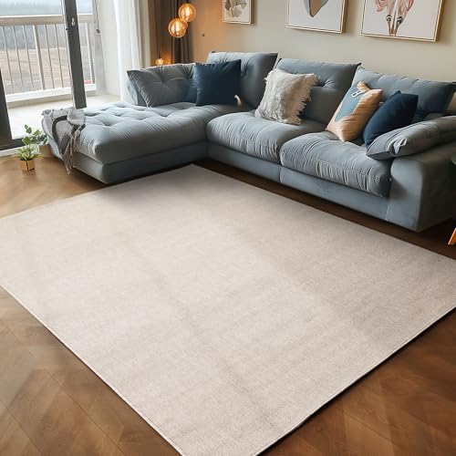 Carpettex Wohnzimmer Teppich Kurzflor Modern Einfarbig 280 x 370 cm Creme - Küchenteppich Waschbar Extra Weich Flauschig - Schlafzimmer Kinderzimmer Esszimmer Flur Carpettex Wohnzimmer Teppich Kurzflor Modern Einfarbig 280 x 370 cm Creme - Küchenteppich Waschbar Extra Weich Flauschig - Schlafzimmer Kinderzimmer Esszimmer Flur von Carpettex Teppich