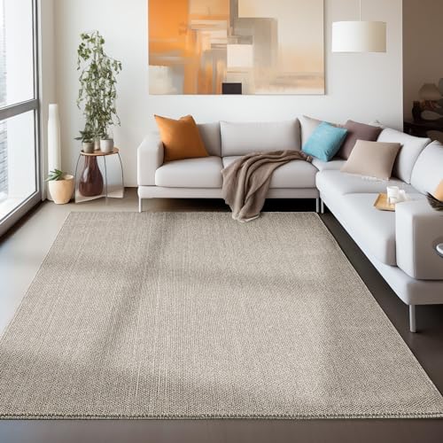 Carpettex Teppich Wohnzimmer Langlebig Robuster Teppich Cut-Loop Design 140 x 200 cm Braun - Kurzflor Schlingenteppich Schlafzimmer Moderner Einfarbig und Meliert Struktur Küchenteppich Schlingenflor von Carpettex Teppich