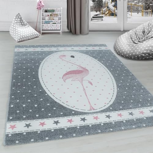 Carpettex Kinderteppich süße Flamingo Design Pink 80 x 150 cm Läufer - Kurzflor Teppich Kinderzimmer für Mädchen und Jungen Pflegeleicht - Waschbarer Spielteppich Babyteppich Gaming Teppich Babyzimmer von Carpettex Teppich