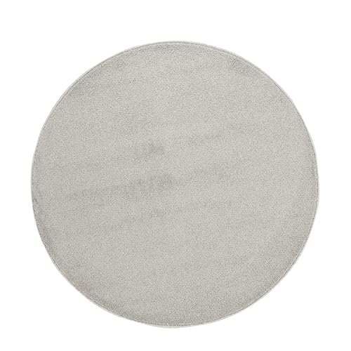 Carpettex Teppich Wohnzimmer Kurzflor Teppich Modern Einfarbig Design 120 cm Rund Teppich Creme - Küchenteppich Waschbar Extra Weich Flauschig - Teppich Schlafzimmer Kinderzimmer Esszimmer Flur von Carpettex Teppich