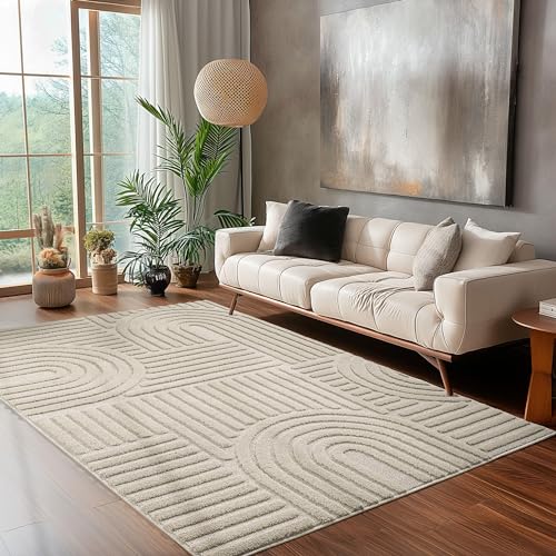 Carpettex Kurzflor Hochtief Teppich Wohnzimmer 200x300 (200 x 290 cm) Beige Skandi-Look - 3D Effekt Boho Muster Teppich Waschbar und Flauschig - Für Schlafzimmer, Esszimmer und Küche Carpettex Kurzflor Hochtief Teppich Wohnzimmer 200x300 (200 x 290 cm) Beige Skandi-Look - 3D Effekt Boho Muster Teppich Waschbar und Flauschig - Für Schlafzimmer, Esszimmer und Küche von Carpettex Teppich